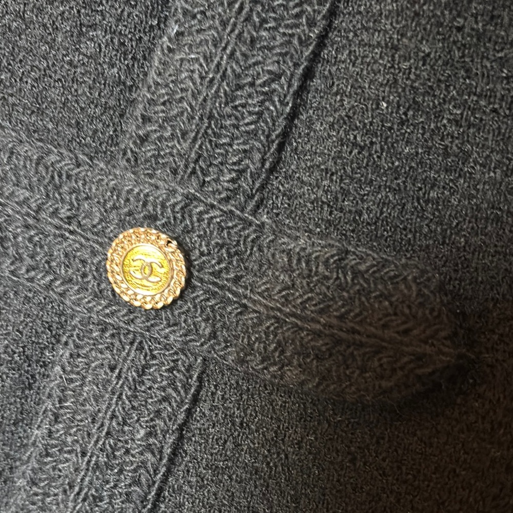 Chanel Vintage Black Wool Tweed Dress with Gold CC Buttons Y2K - Karl Lagerfeld - Picture 4 of 16